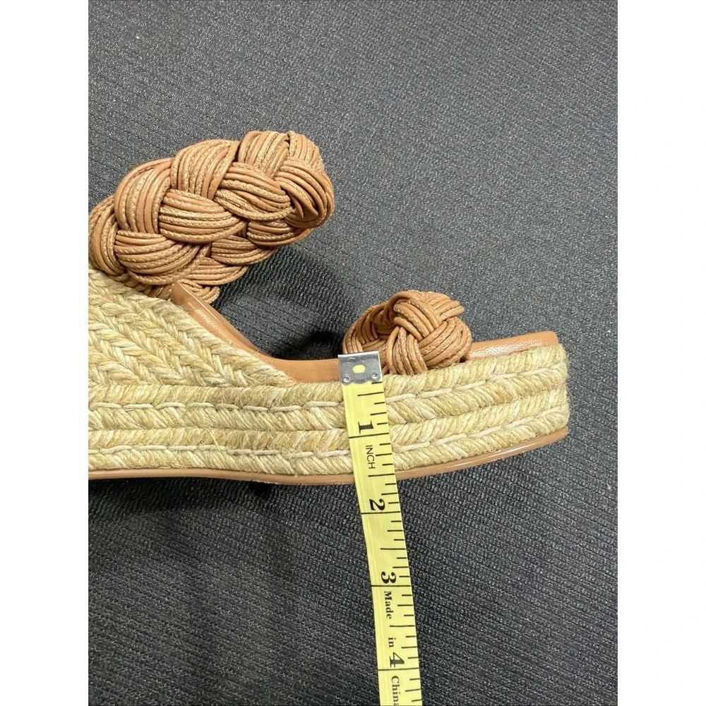 NWOB Stuart Weitzman Braida Leather Espadrille Wedge Sandal size 8.5